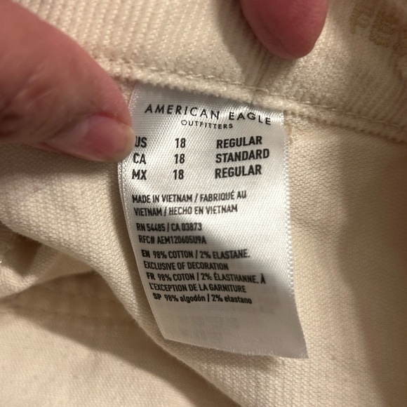 American Eagle Corduroy Flare Pants cream NWT size 18 - Picture 8 of 10